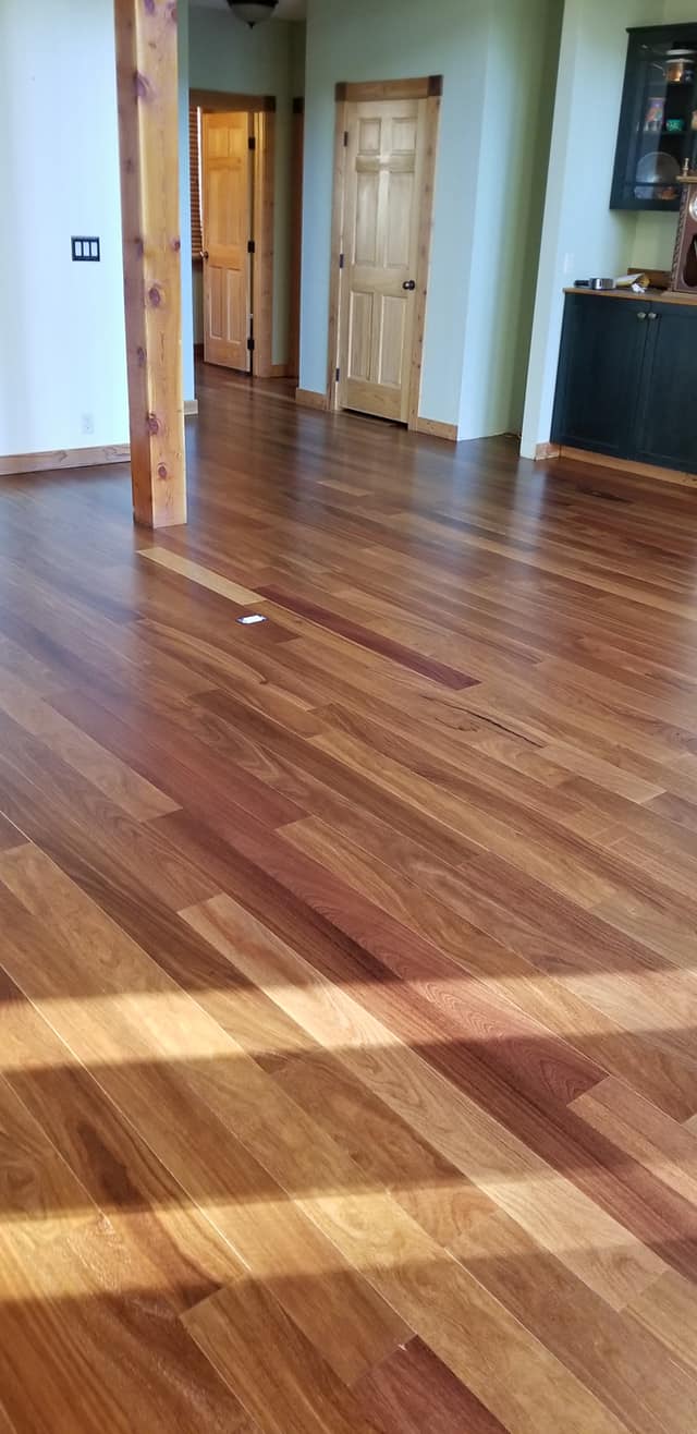 New oak floor installation